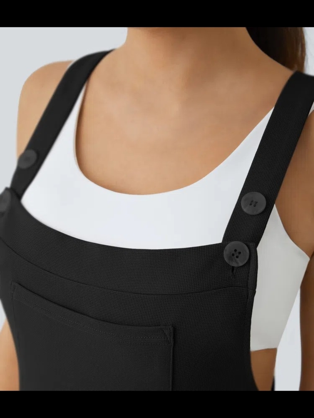 HALARA Black Relaxed-Fit Overalls Jumpsuit - Picture 3 of 5